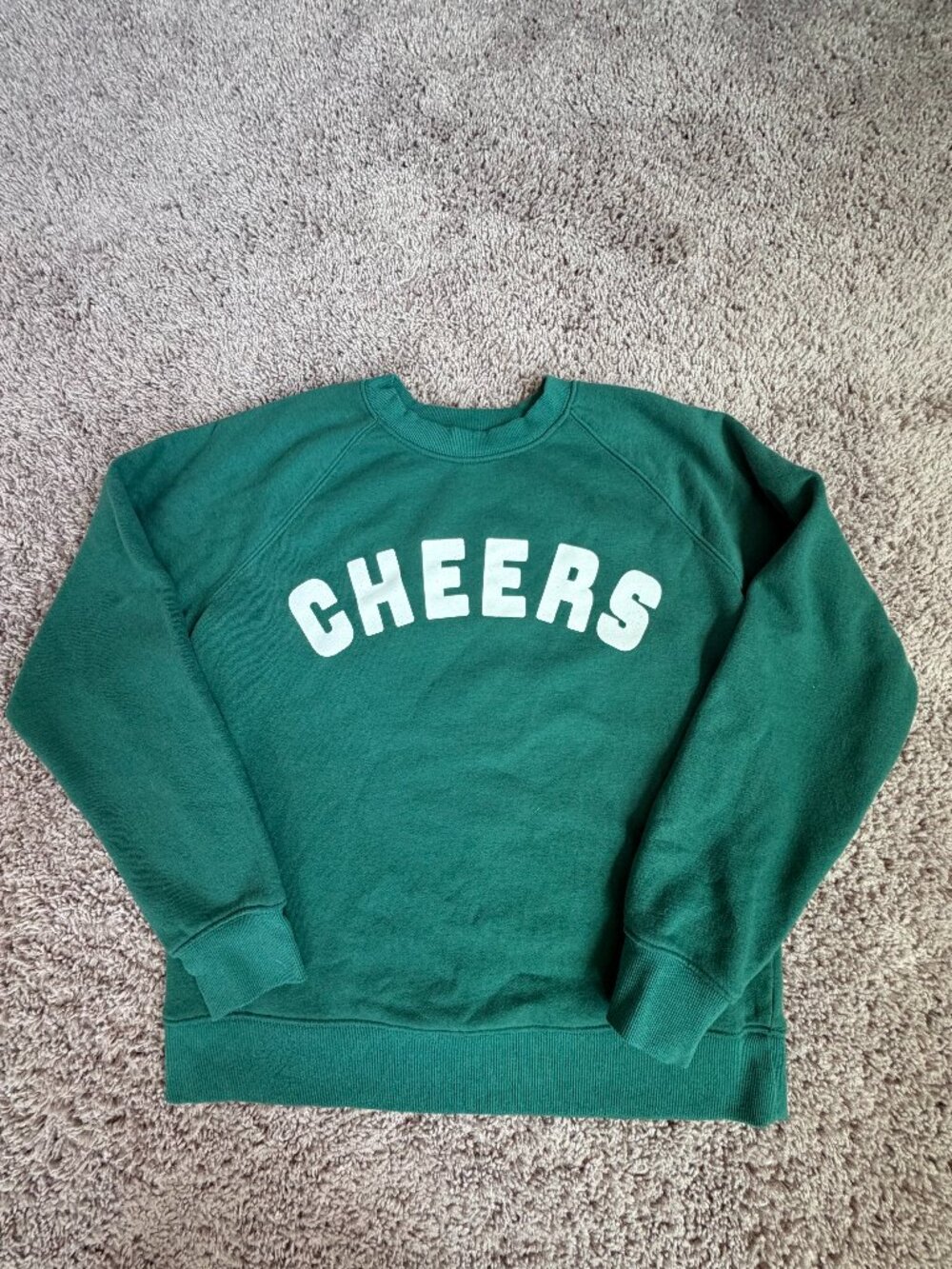 Sonoma Cheers Graphic Crewneck Sweatshirt Green Small EUC